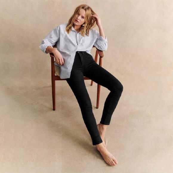 Sezane Slim Parfait Jeans Black - Size 26 - Picture 1 of 7